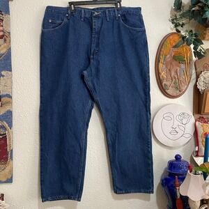 New Wrangler Five Star Relaxed Fit Premium Denim Men's Jeans 44x30 Blue 9760WDR‎